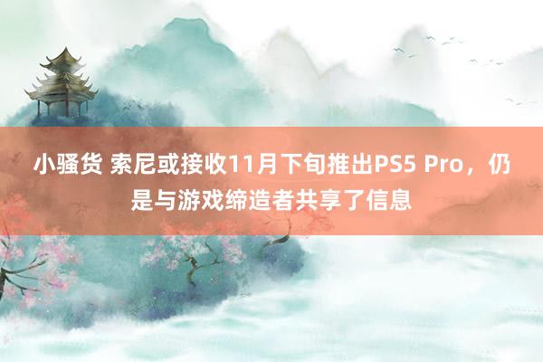 小骚货 索尼或接收11月下旬推出PS5 Pro，仍是与游戏缔造者共享了信息