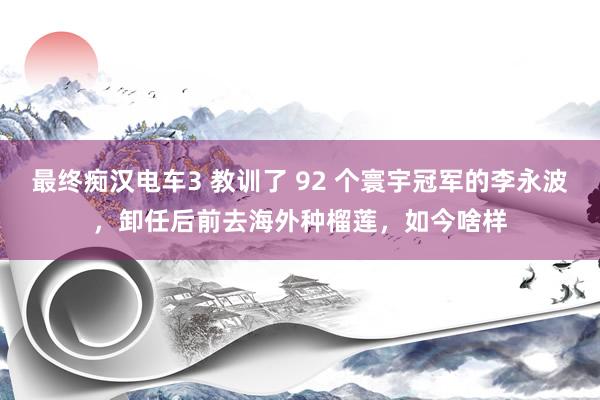 最终痴汉电车3 教训了 92 个寰宇冠军的李永波，卸任后前去海外种榴莲，如今啥样