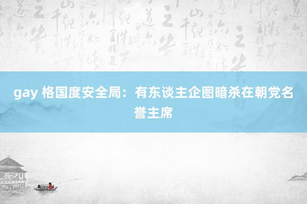 gay 格国度安全局：有东谈主企图暗杀在朝党名誉主席