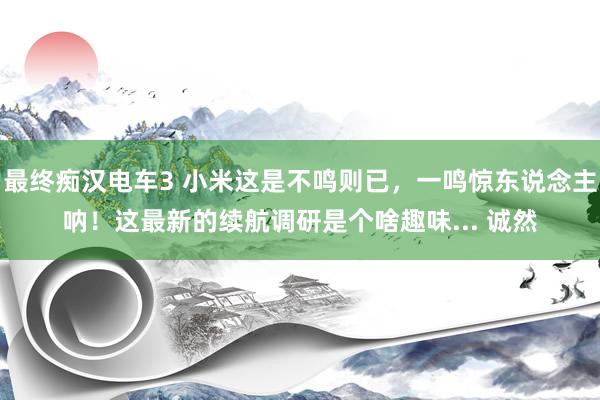 最终痴汉电车3 小米这是不鸣则已，一鸣惊东说念主呐！这最新的续航调研是个啥趣味... 诚然