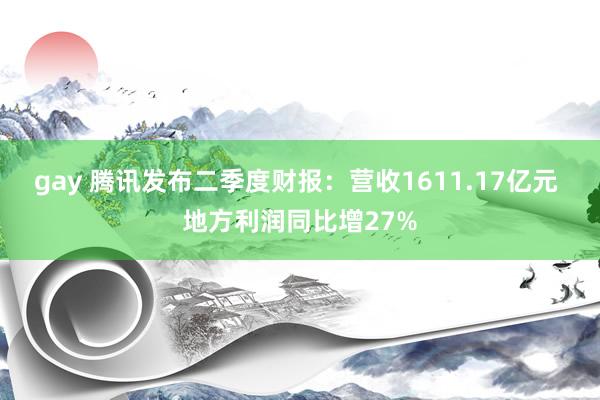 gay 腾讯发布二季度财报：营收1611.17亿元 地方利润同比增27%