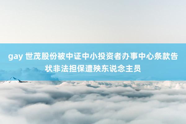 gay 世茂股份被中证中小投资者办事中心条款告状非法担保遭殃东说念主员