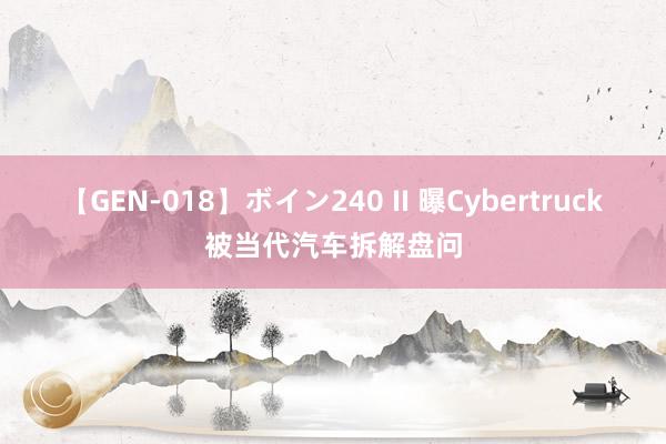 【GEN-018】ボイン240 II 曝Cybertruck被当代汽车拆解盘问