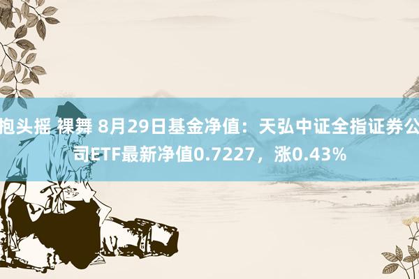 抱头摇 裸舞 8月29日基金净值：天弘中证全指证券公司ETF最新净值0.7227，涨0.43%