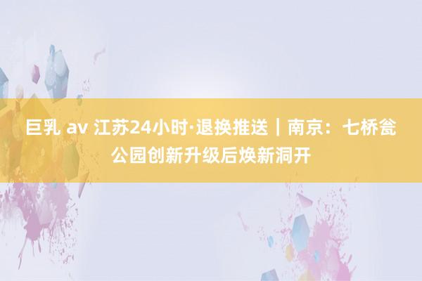 巨乳 av 江苏24小时·退换推送｜南京：七桥瓮公园创新升级后焕新洞开