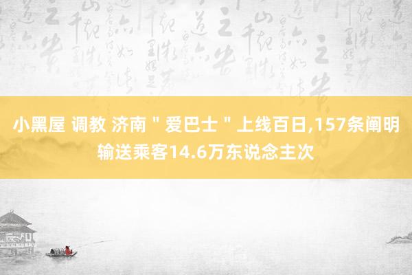 小黑屋 调教 济南＂爱巴士＂上线百日，157条阐明输送乘客14.6万东说念主次