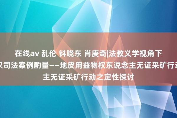 在线av 乱伦 钭晓东 肖庚奇|法教义学视角下地皮用益物权司法案例酌量——地皮用益物权东说念主无证采矿行动之定性探讨