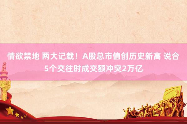 情欲禁地 两大记载！A股总市值创历史新高 说合5个交往时成交额冲突2万亿