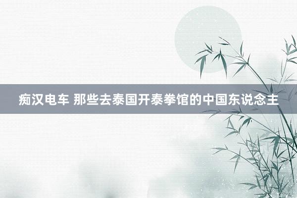 痴汉电车 那些去泰国开泰拳馆的中国东说念主